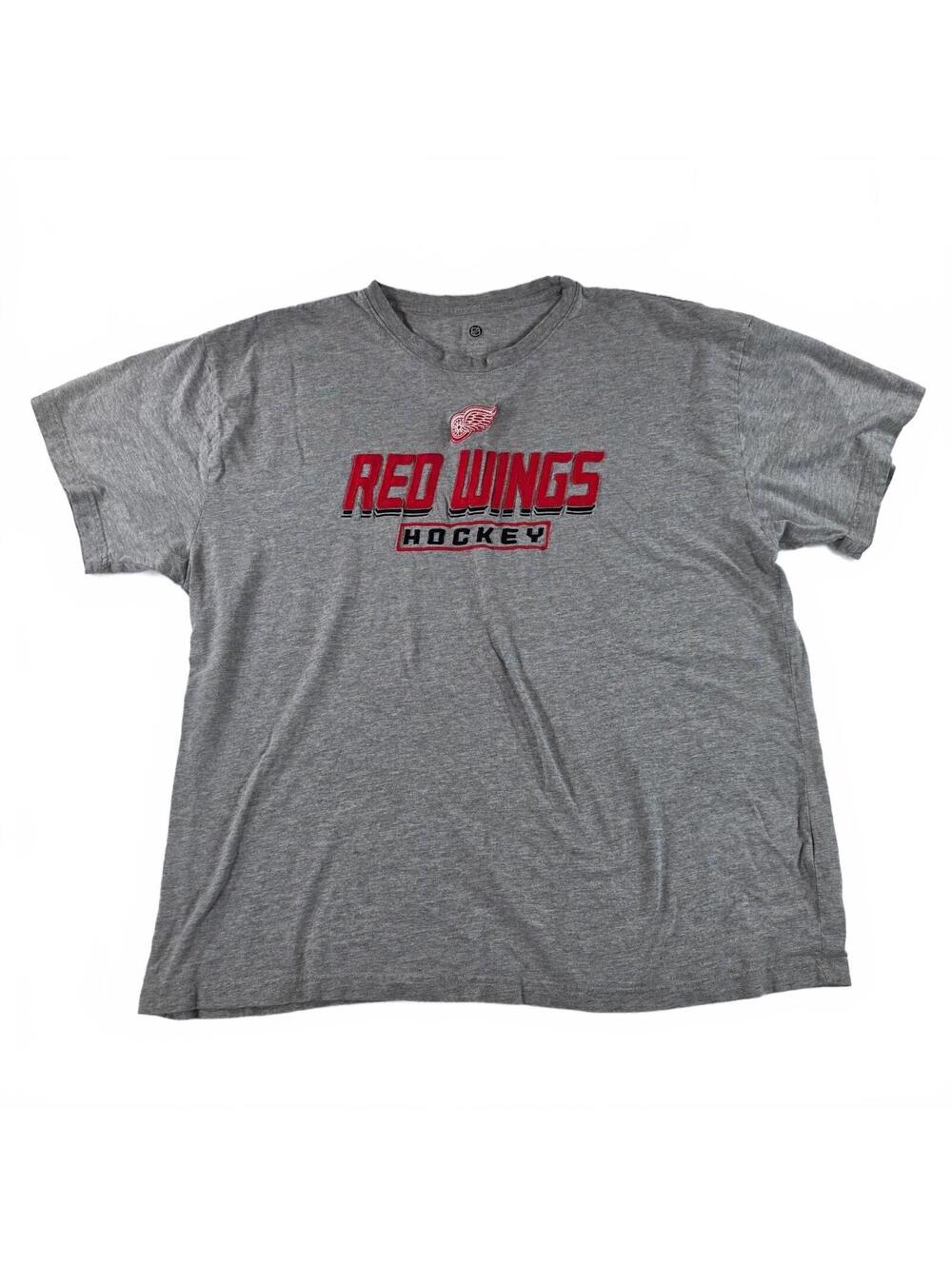 NHL Detroit Red Wings Hockey Men's Short Sleeve T-Shirt 2XL Gray Vintage